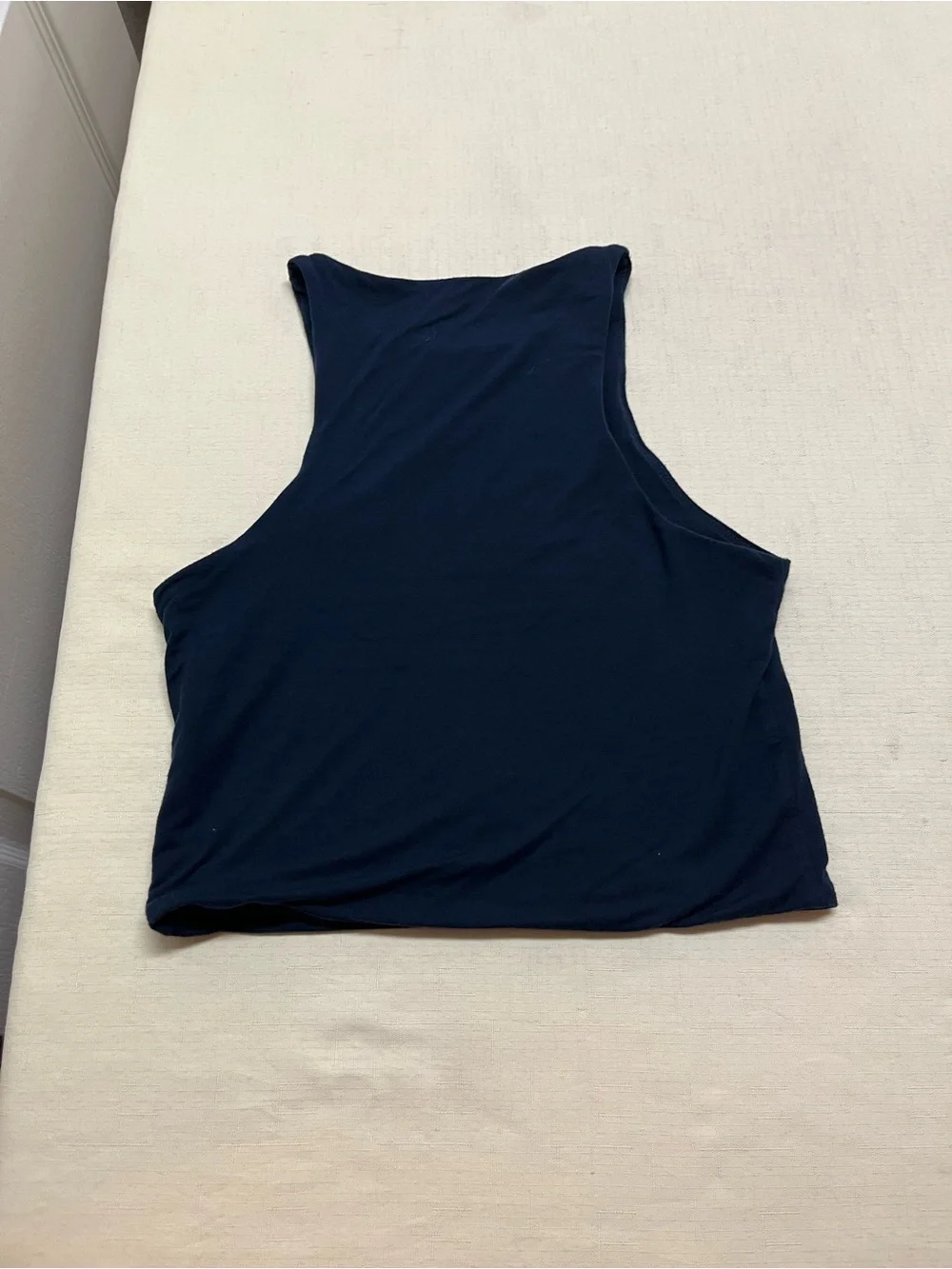 J.Crew S navy high neck cropped tank top